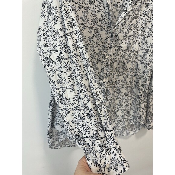 Grayson Frank & Eileen The Hero Floral Cotton Button Up Shirt Blue 2 Small Flaw - Picture 8 of 10